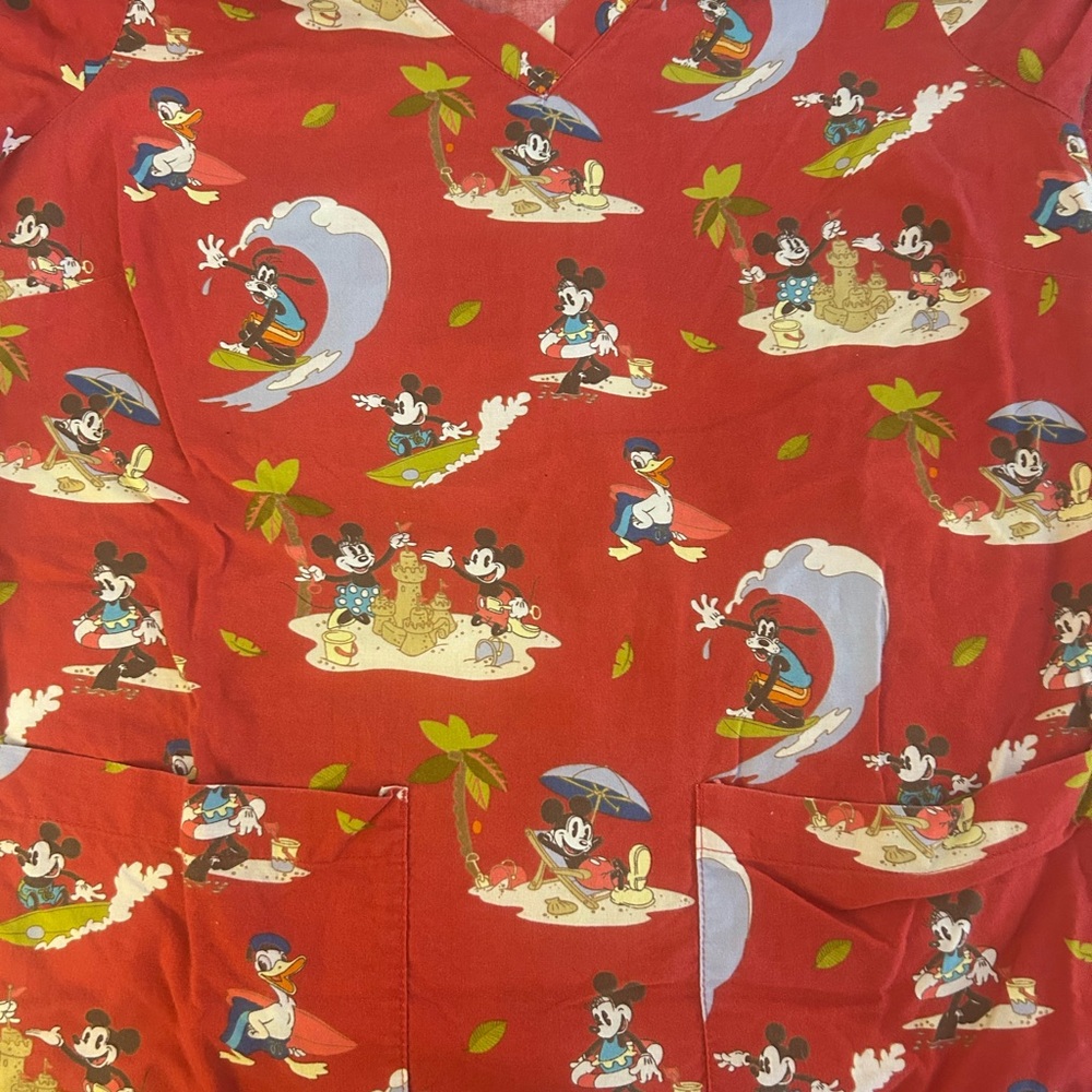 Rare Vintage Disney Micky Nurse Scrub Top